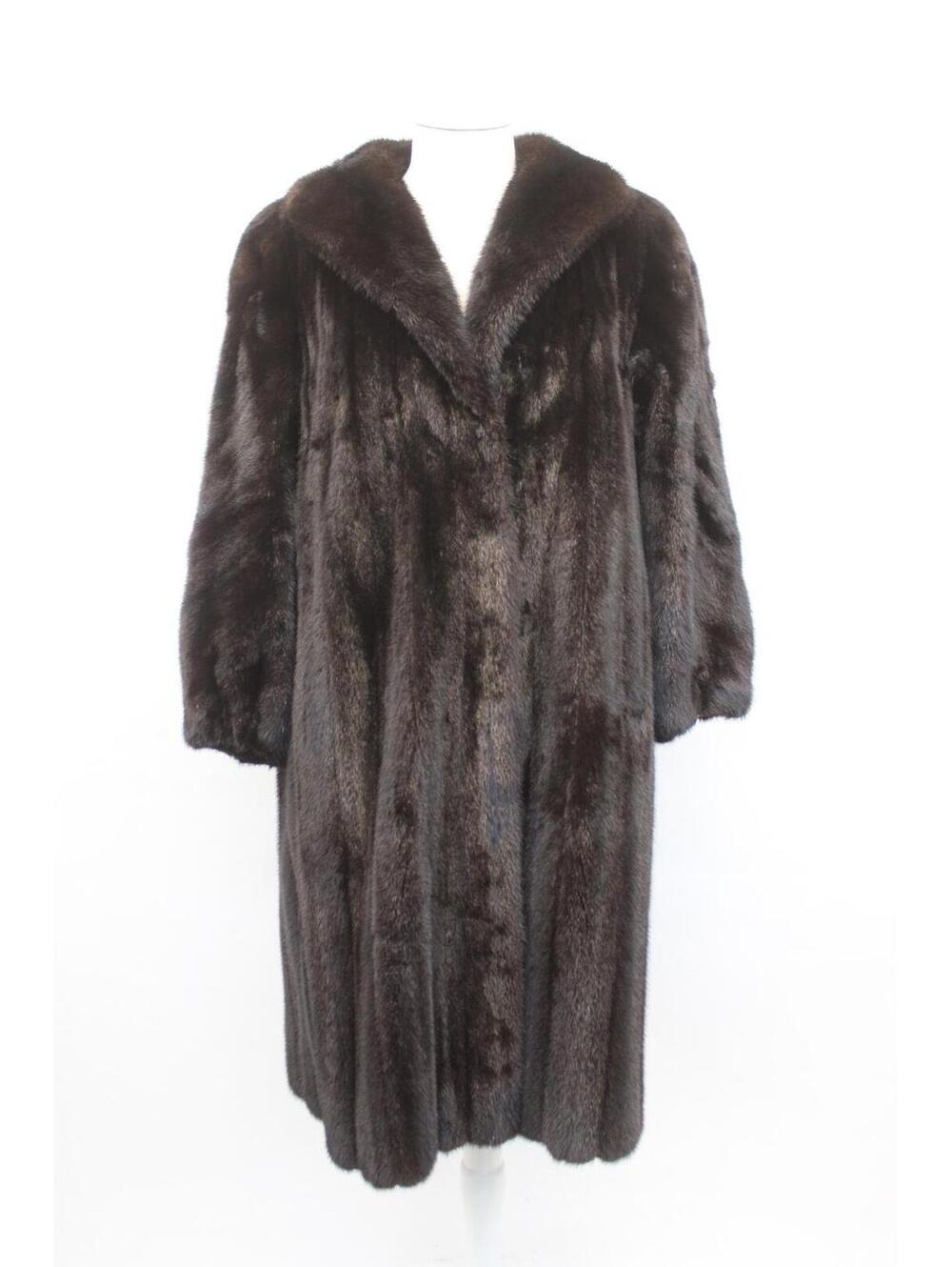 Excellent Black/Brown Female Mink Fur Coat Jacket Women Woman Size 8 Medium